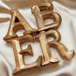 GOLD GILDED INITIAL LETTER HOME DECOR